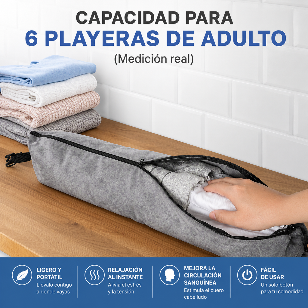 Almohada de viaje rellenable con ropa – organizador portátil de equipaje