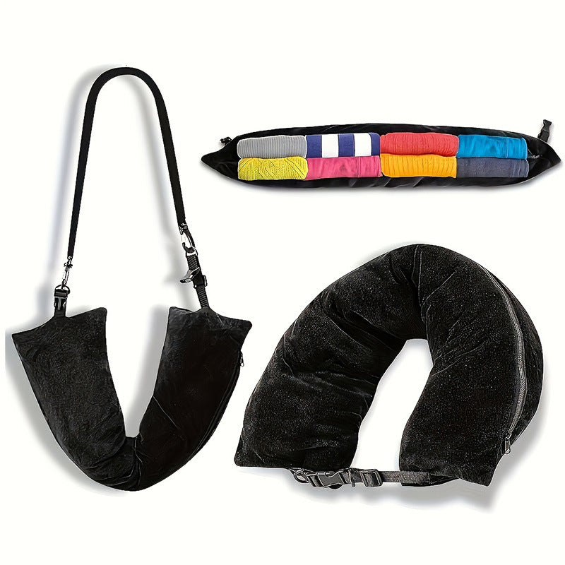 Almohada de viaje rellenable con ropa – organizador portátil de equipaje
