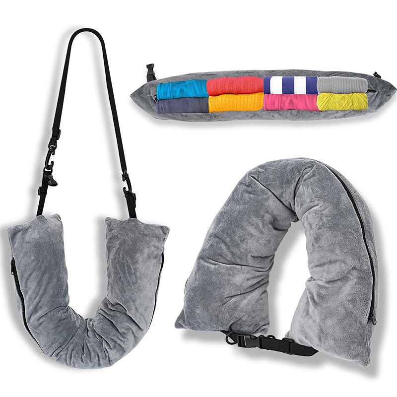Almohada de viaje rellenable con ropa – organizador portátil de equipaje