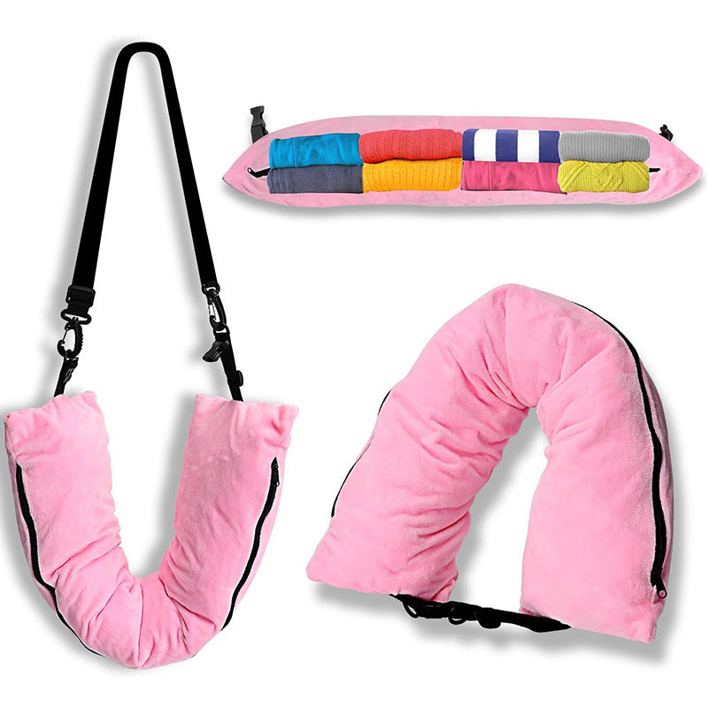 Almohada de viaje rellenable con ropa – organizador portátil de equipaje